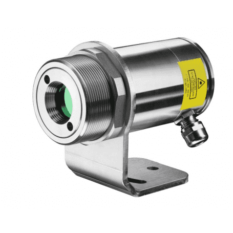 Pirometr stacjonarny Optris CSlaser G5HF - widok z uchwytem montażowym