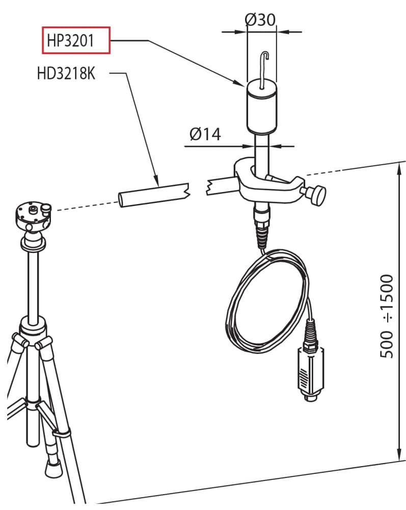 HP3201: Sonda mokrego termometru z naturalną wentylacją